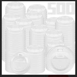 White Plastic Cup Lids - Pack of 500